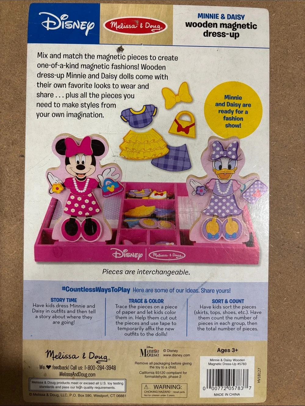 Melissa & Doug Minnie & Daisy Magnetic Dress-Up Set - Pink, Yellow, Purple